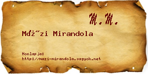 Mázi Mirandola névjegykártya